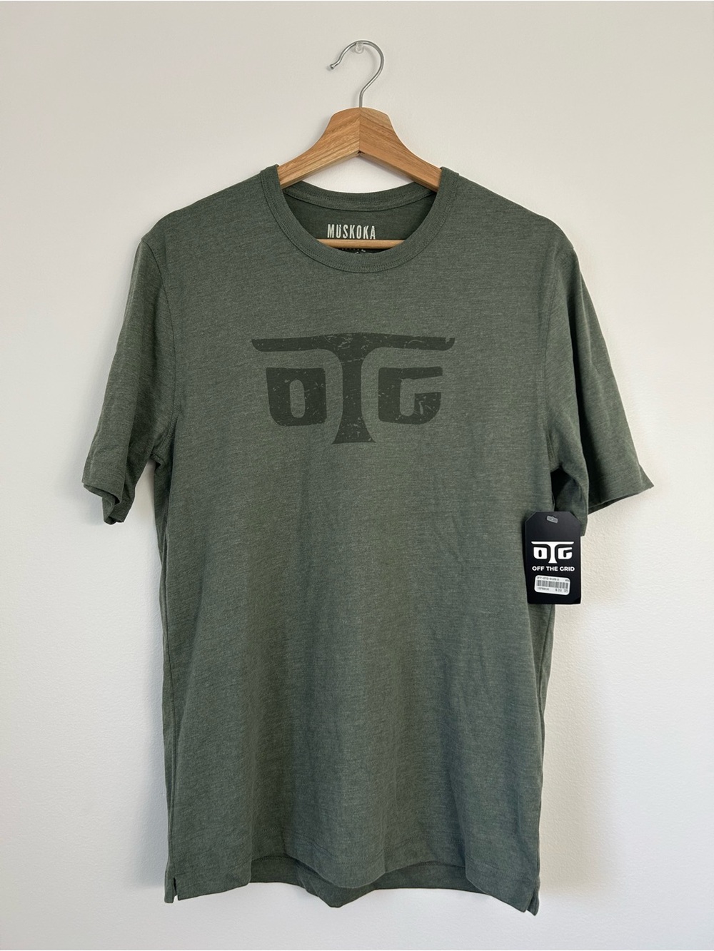 Muskoka Trail Off the Grid Men's Olive Short-Sleeve Graphic Tee Small